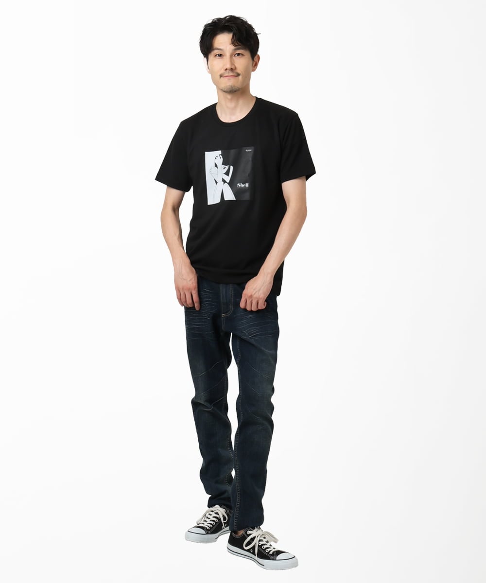 MKKIC27069 MK MICHEL KLEIN HOMME(MKミッシェルクランオム) 【YASDAQコラボ】アートモチーフカットソー ブラック