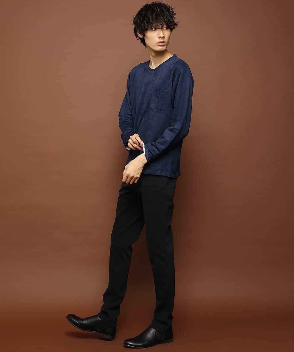 MKKII01055 MK MICHEL KLEIN HOMME(MKミッシェルクランオム) カットソー（ウラゲスウェード） ネイビー