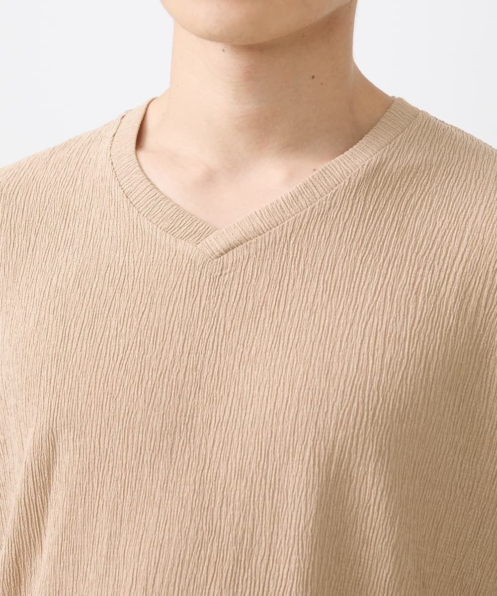 MKKIV64059 MK MICHEL KLEIN HOMME(MKミッシェルクランオム) ジャージVネックカットソー アイボリー
