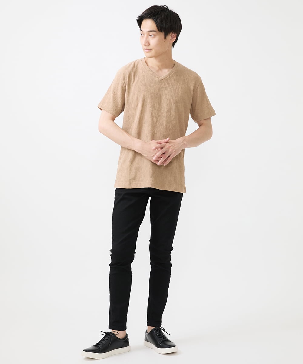 MKKIV64059 MK MICHEL KLEIN HOMME(MKミッシェルクランオム) ジャージVネックカットソー アイボリー