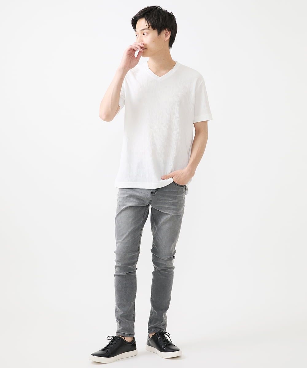 MKKIV64059 MK MICHEL KLEIN HOMME(MKミッシェルクランオム) ジャージVネックカットソー ホワイト
