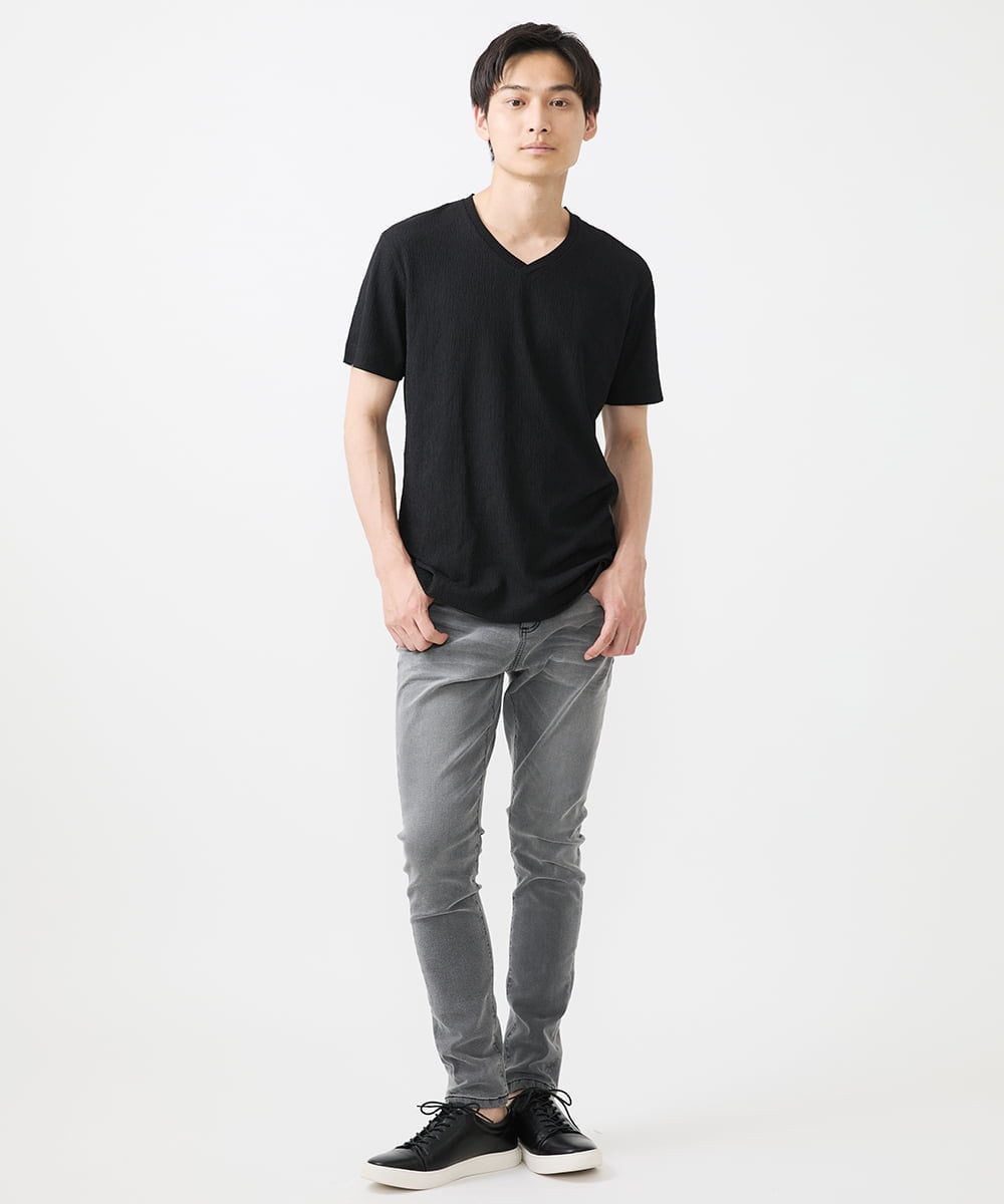 MKKIV64059 MK MICHEL KLEIN HOMME(MKミッシェルクランオム) ジャージVネックカットソー ブラック
