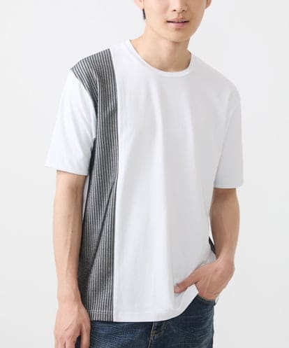 MKKIX05069  【限定展開】Tシャツ/ダブルストライプ切り替えBIGシルエット
