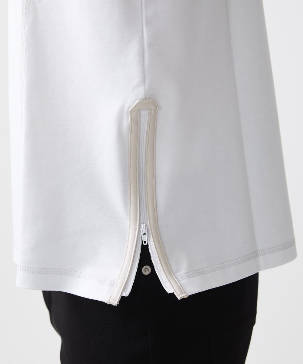 MKKIX48069 MK MICHEL KLEIN HOMME(MKミッシェルクランオム) 【大きいサイズあり】カットソー/サイドZIPデザイン ホワイト