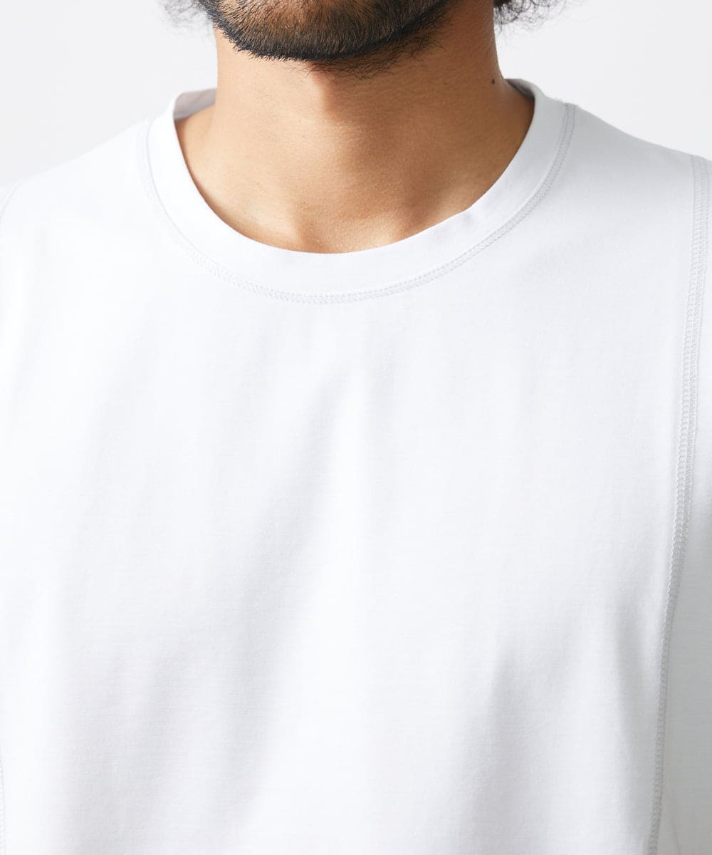 MKKIX48069 MK MICHEL KLEIN HOMME(MKミッシェルクランオム) 【大きいサイズあり】カットソー/サイドZIPデザイン ホワイト