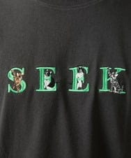 MKKIX88045 MK MICHEL KLEIN HOMME(MKミッシェルクランオム) 【ユニセックスで着られる】Tシャツ/HIDE&SEEKアニマル刺繍 ダークグレー
