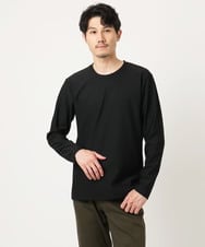 MKKJA17069 MK MICHEL KLEIN HOMME(MKミッシェルクランオム) 【洗える】ストライプテレコクルーネックカットソー ブラック