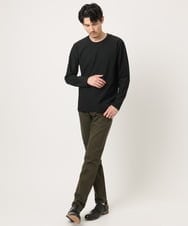 MKKJA17069 MK MICHEL KLEIN HOMME(MKミッシェルクランオム) 【洗える】ストライプテレコクルーネックカットソー ブラック