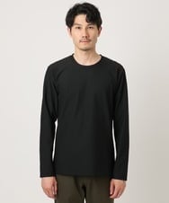 MKKJA17069 MK MICHEL KLEIN HOMME(MKミッシェルクランオム) 【洗える】ストライプテレコクルーネックカットソー ブラック