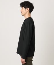 MKKJA17069 MK MICHEL KLEIN HOMME(MKミッシェルクランオム) 【洗える】ストライプテレコクルーネックカットソー ブラック