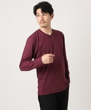 MKKJA33059 MK MICHEL KLEIN HOMME(MKミッシェルクランオム) 【接触冷感】ブライトシャドーストライプカットソー パープル