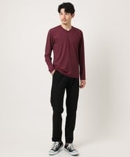 MKKJA33059 MK MICHEL KLEIN HOMME(MKミッシェルクランオム) 【接触冷感】ブライトシャドーストライプカットソー パープル
