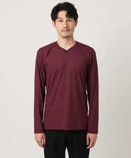 MKKJA33059 MK MICHEL KLEIN HOMME(MKミッシェルクランオム) 【接触冷感】ブライトシャドーストライプカットソー パープル