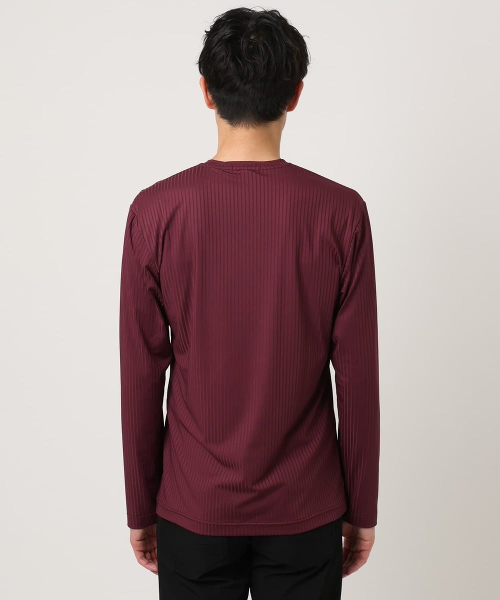MKKJA33059 MK MICHEL KLEIN HOMME(MKミッシェルクランオム) 【接触冷感】ブライトシャドーストライプカットソー パープル