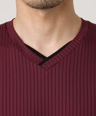 MKKJA33059 MK MICHEL KLEIN HOMME(MKミッシェルクランオム) 【接触冷感】ブライトシャドーストライプカットソー パープル
