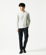 MKKJA33059 MK MICHEL KLEIN HOMME(MKミッシェルクランオム) 【接触冷感】ブライトシャドーストライプカットソー ライトグレー