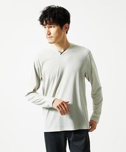 MKKJA33059 MK MICHEL KLEIN HOMME 【サラッと感触/在庫限り】ブライトシャドーストライプカットソー