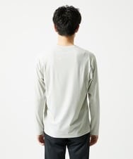 MKKJA33059 MK MICHEL KLEIN HOMME(MKミッシェルクランオム) 【接触冷感】ブライトシャドーストライプカットソー ライトグレー