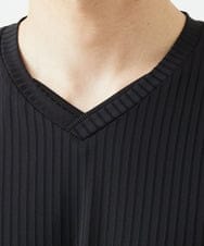 MKKJA33059 MK MICHEL KLEIN HOMME(MKミッシェルクランオム) 【接触冷感】ブライトシャドーストライプカットソー ブラック