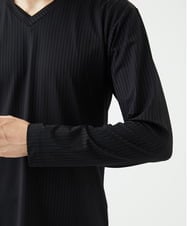MKKJA33059 MK MICHEL KLEIN HOMME(MKミッシェルクランオム) 【接触冷感】ブライトシャドーストライプカットソー ブラック