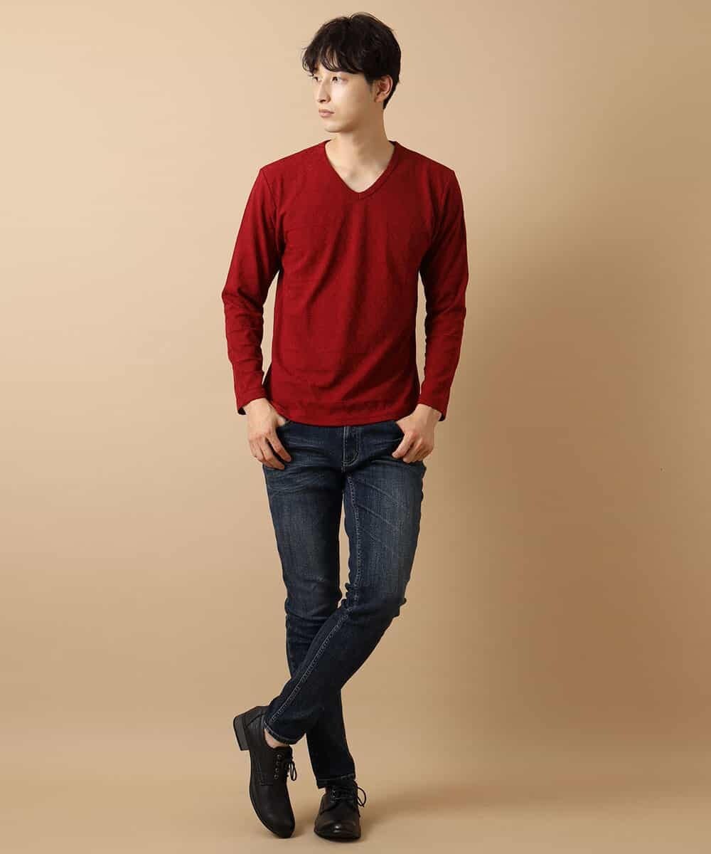 MKKJJ60045 MK MICHEL KLEIN HOMME(MKミッシェルクランオム) バイヤス柄カットソー パープル