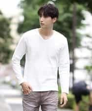 MKKJJ60045 MK MICHEL KLEIN HOMME(MKミッシェルクランオム) バイヤス柄カットソー ホワイト