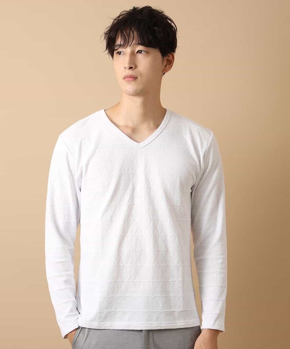MKKJJ60045 MK MICHEL KLEIN HOMME(MKミッシェルクランオム) バイヤス柄カットソー ホワイト