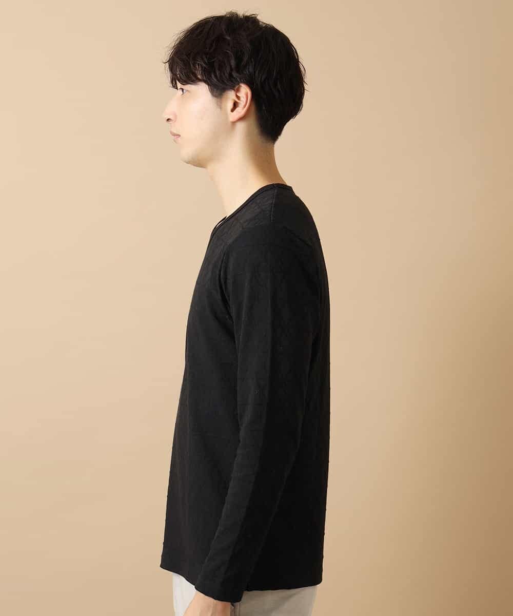 MKKJJ60045 MK MICHEL KLEIN HOMME(MKミッシェルクランオム) バイヤス柄カットソー ブラック