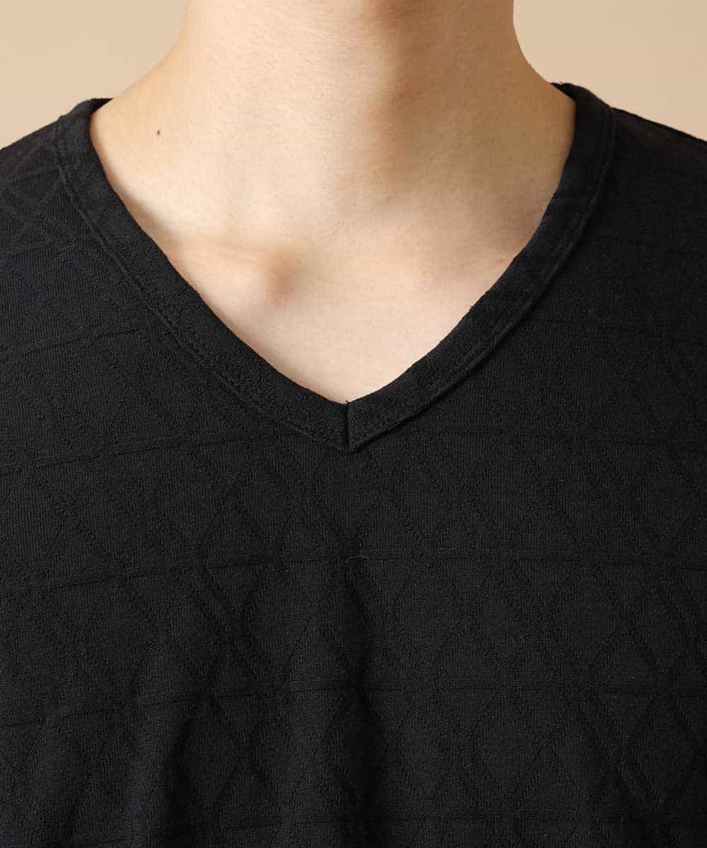 MKKJJ60045 MK MICHEL KLEIN HOMME(MKミッシェルクランオム) バイヤス柄カットソー ブラック