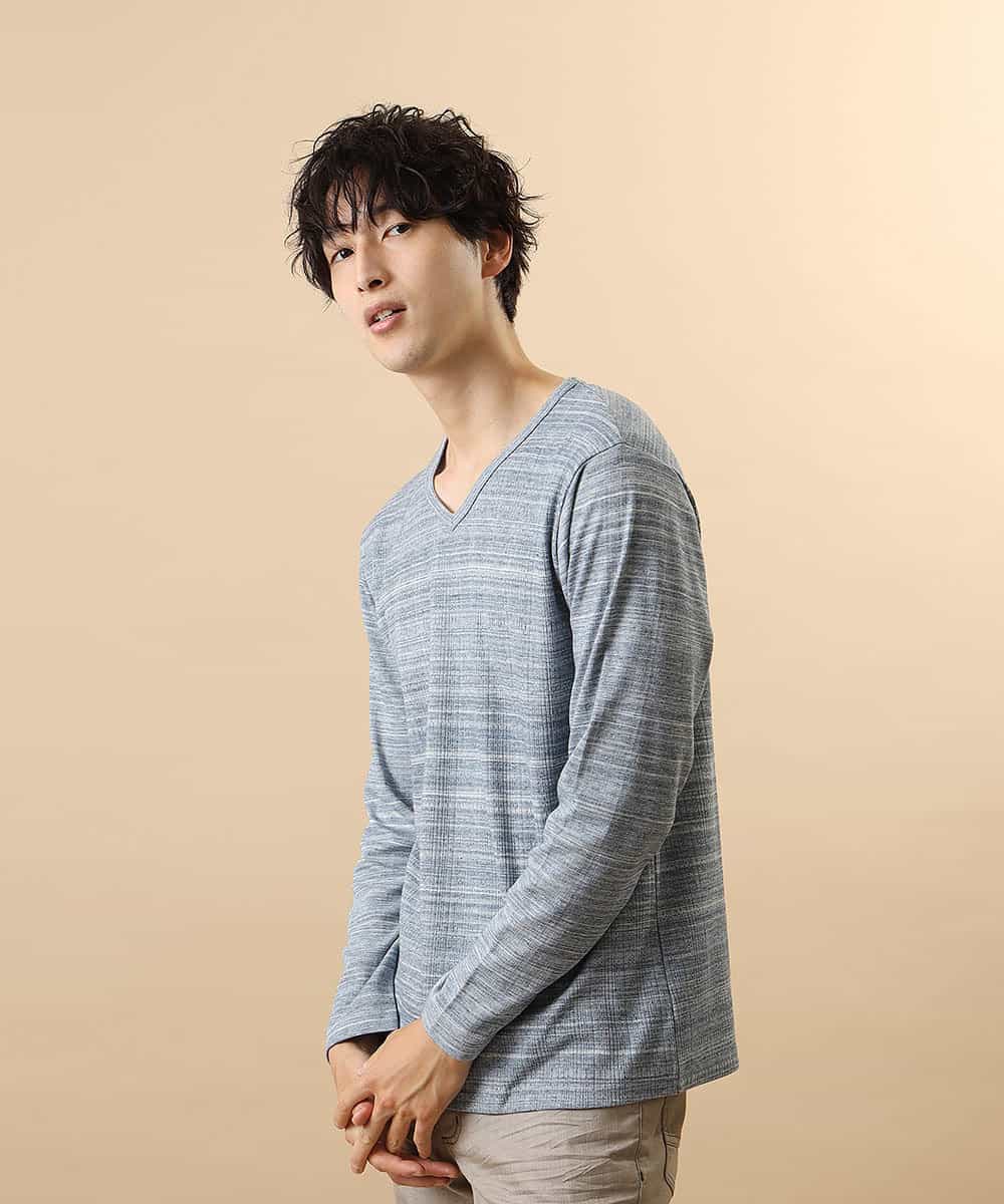 MKKJJ61059 MK MICHEL KLEIN HOMME(MKミッシェルクランオム) ブライトハリヌキカットソー ネイビー