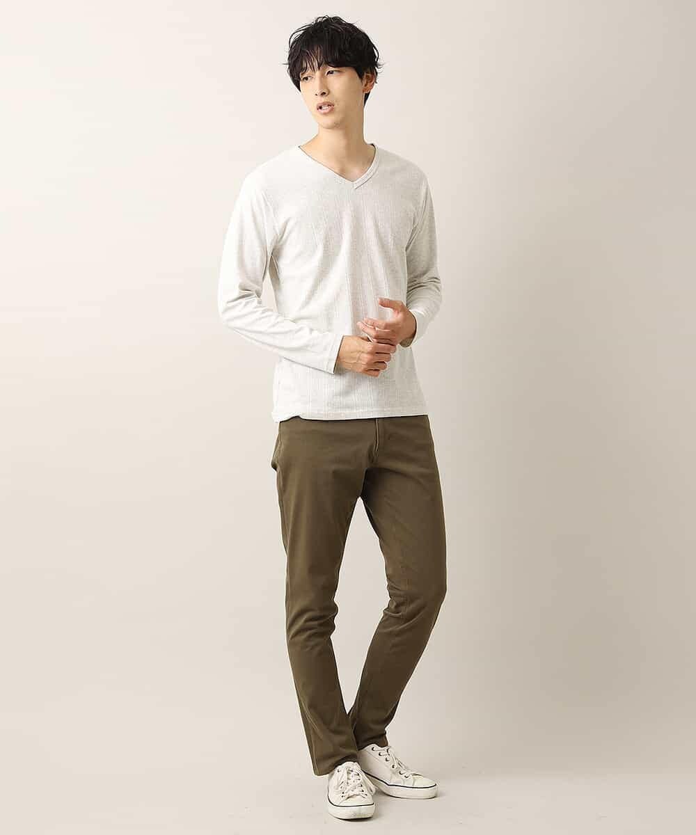 MKKJJ61059 MK MICHEL KLEIN HOMME(MKミッシェルクランオム) ブライトハリヌキカットソー アイボリー