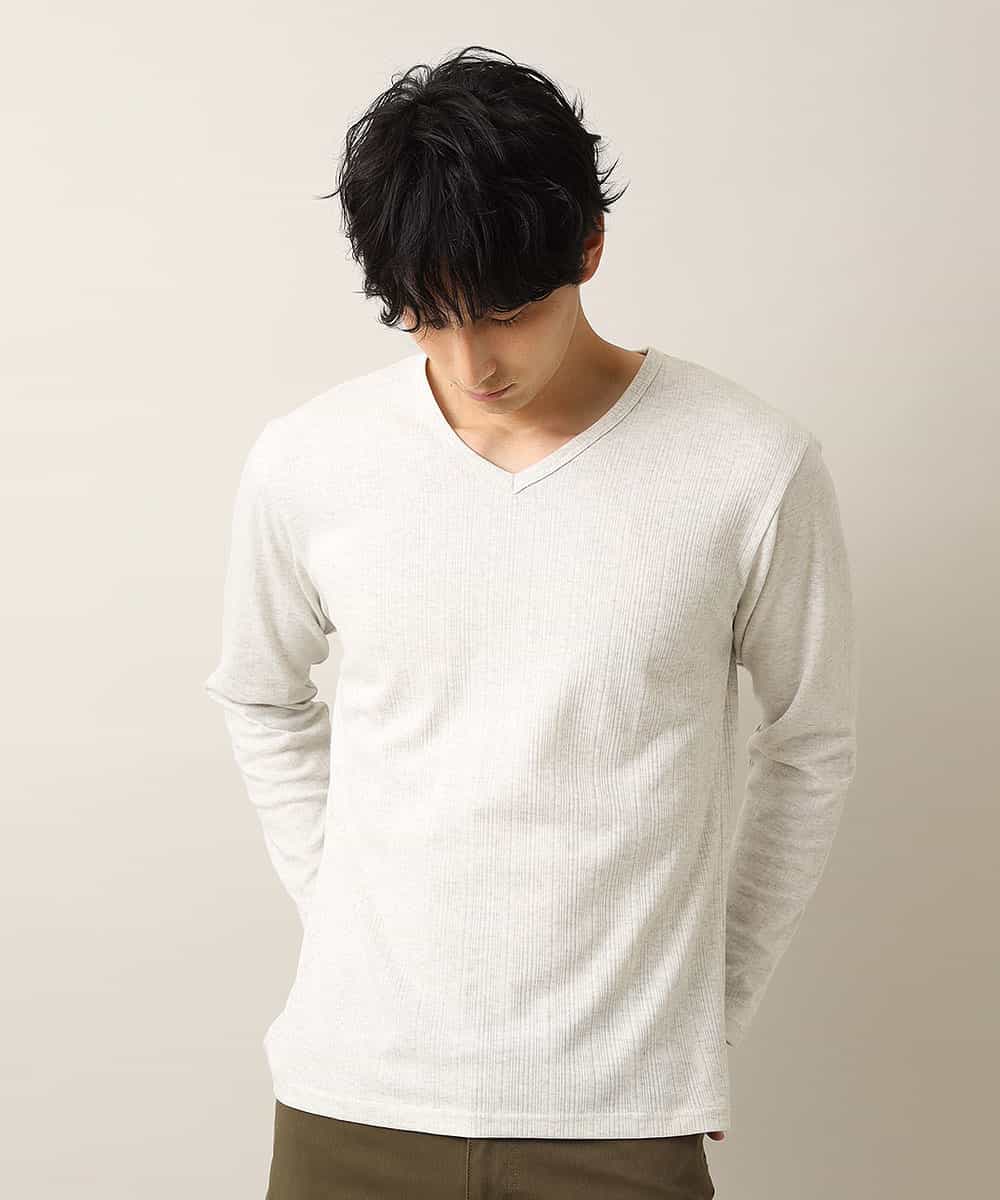 MKKJJ61059 MK MICHEL KLEIN HOMME(MKミッシェルクランオム) ブライトハリヌキカットソー アイボリー