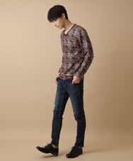 MKKJJ62045 MK MICHEL KLEIN HOMME(MKミッシェルクランオム) カットソー／マッシュグレンチェック ブラウン