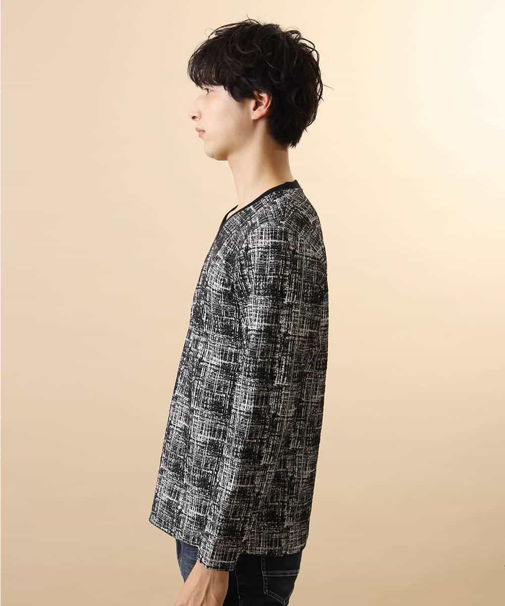 MKKJJ62045 MK MICHEL KLEIN HOMME(MKミッシェルクランオム) カットソー／マッシュグレンチェック ブラック