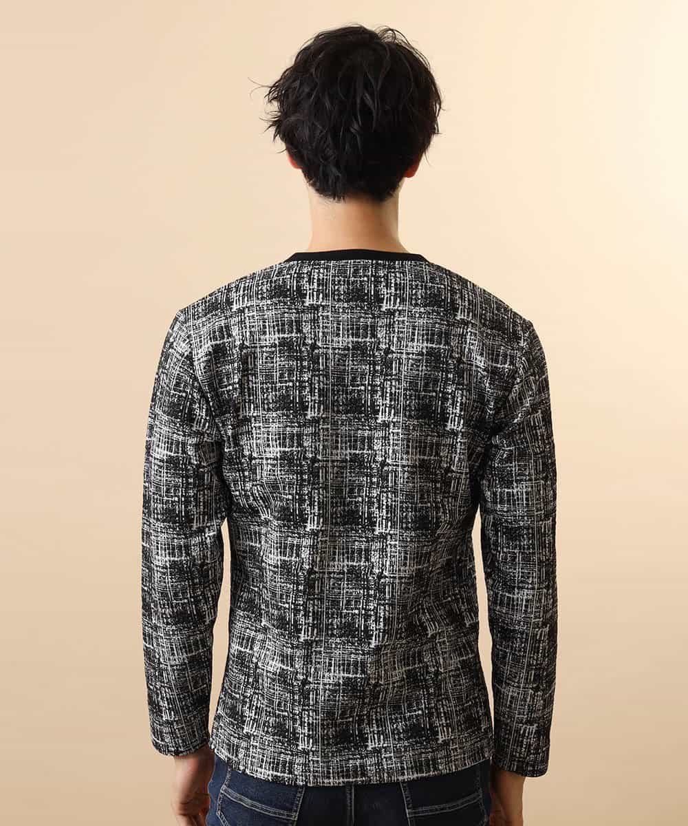 MKKJJ62045 MK MICHEL KLEIN HOMME(MKミッシェルクランオム) カットソー／マッシュグレンチェック ブラック