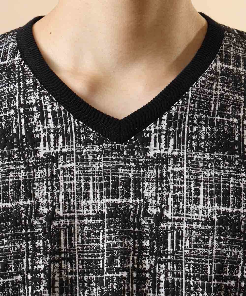 MKKJJ62045 MK MICHEL KLEIN HOMME(MKミッシェルクランオム) カットソー／マッシュグレンチェック ブラック
