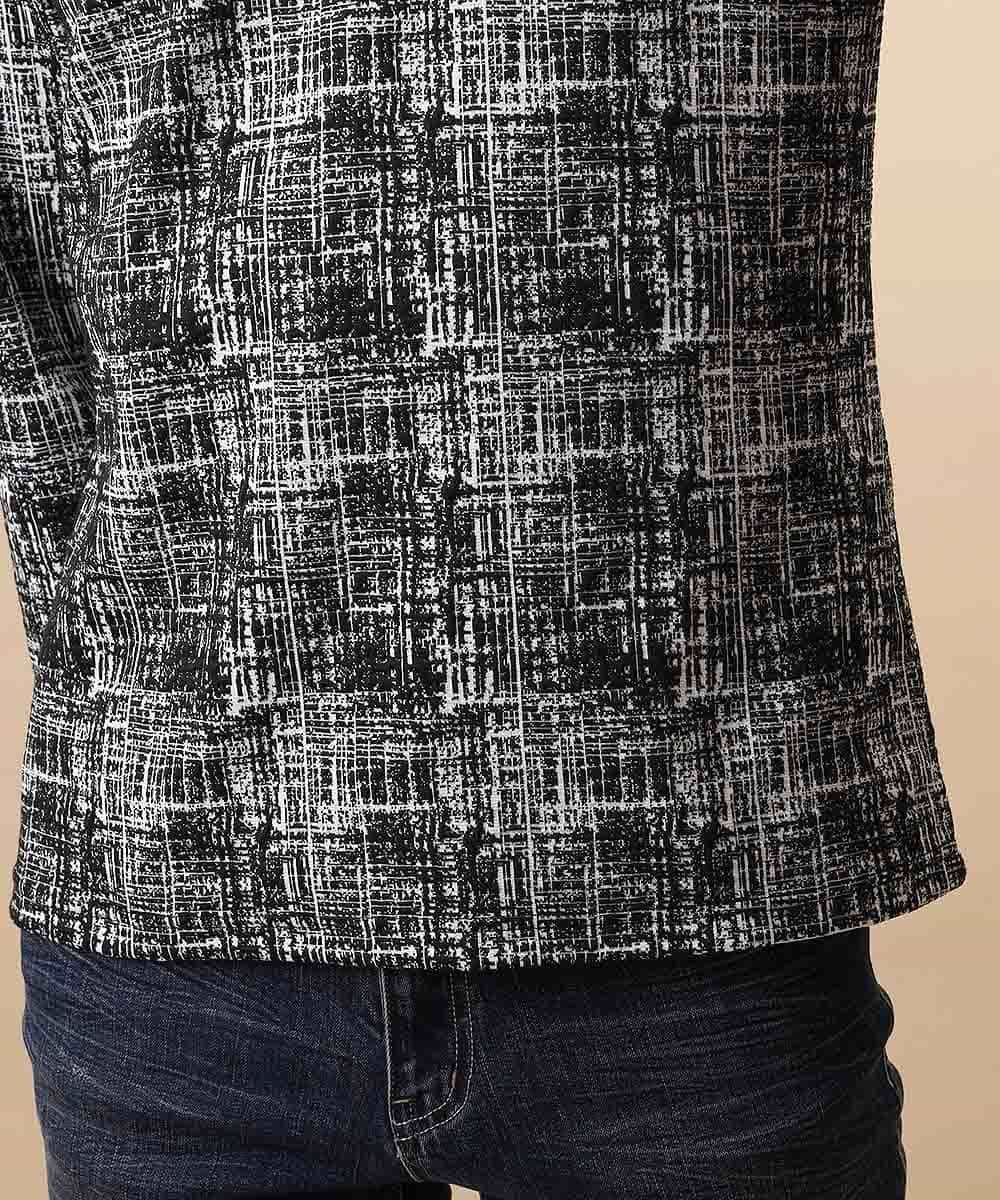 MKKJJ62045 MK MICHEL KLEIN HOMME(MKミッシェルクランオム) カットソー／マッシュグレンチェック ブラック