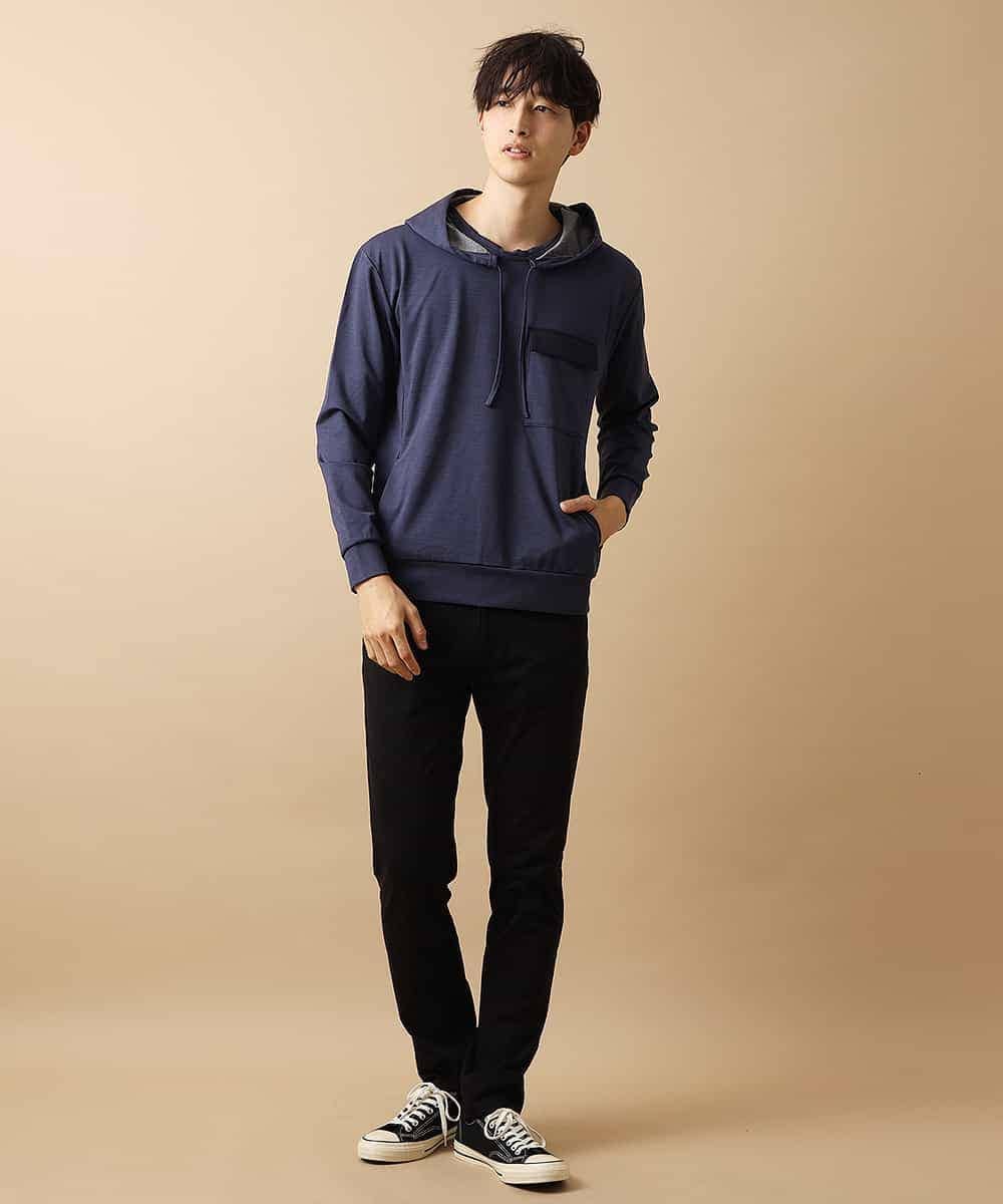 MKKJL05079 MK MICHEL KLEIN HOMME(MKミッシェルクランオム) オリジナルプルパーカー ネイビー
