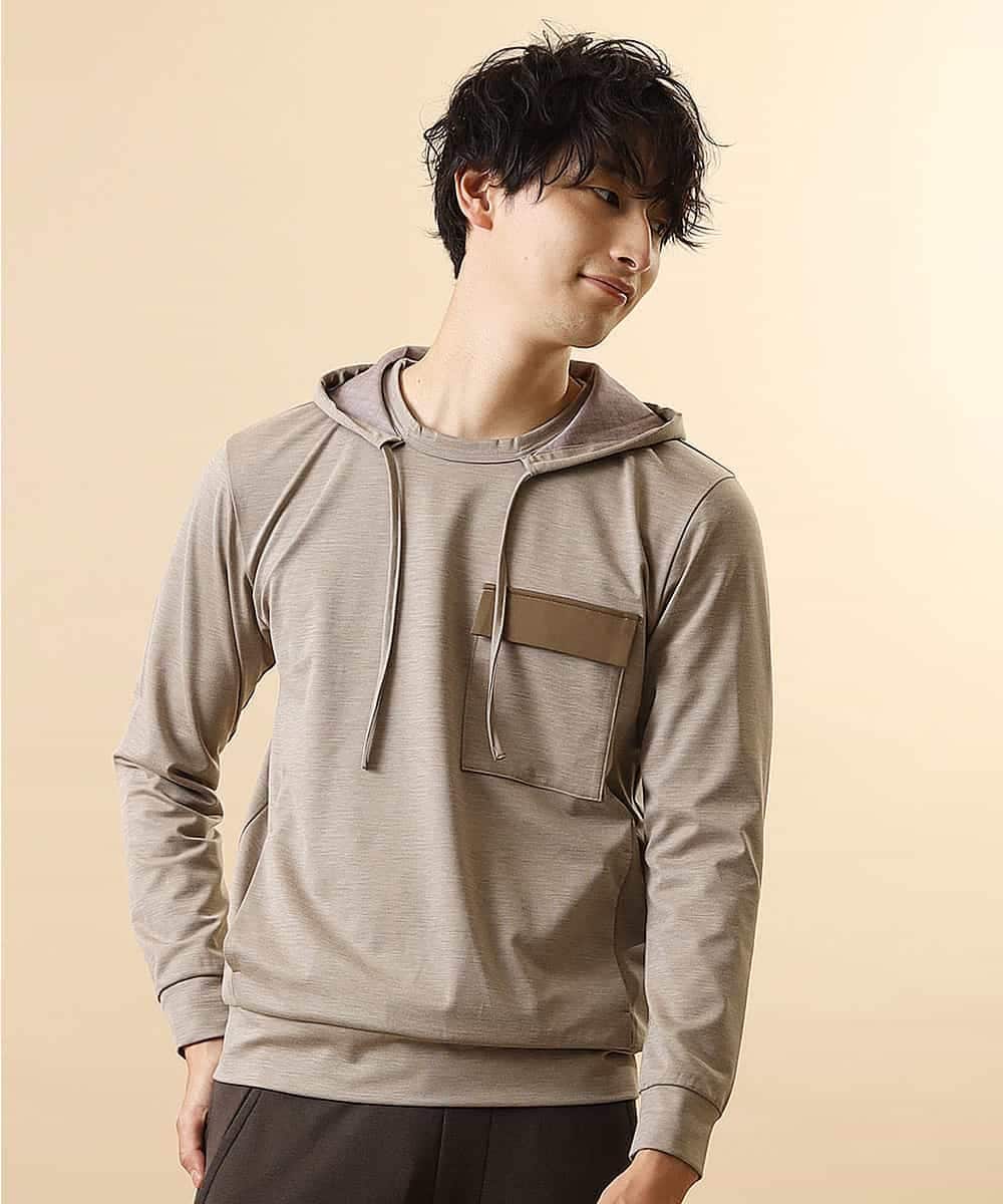 MKKJL05079 MK MICHEL KLEIN HOMME(MKミッシェルクランオム) オリジナルプルパーカー ベージュ