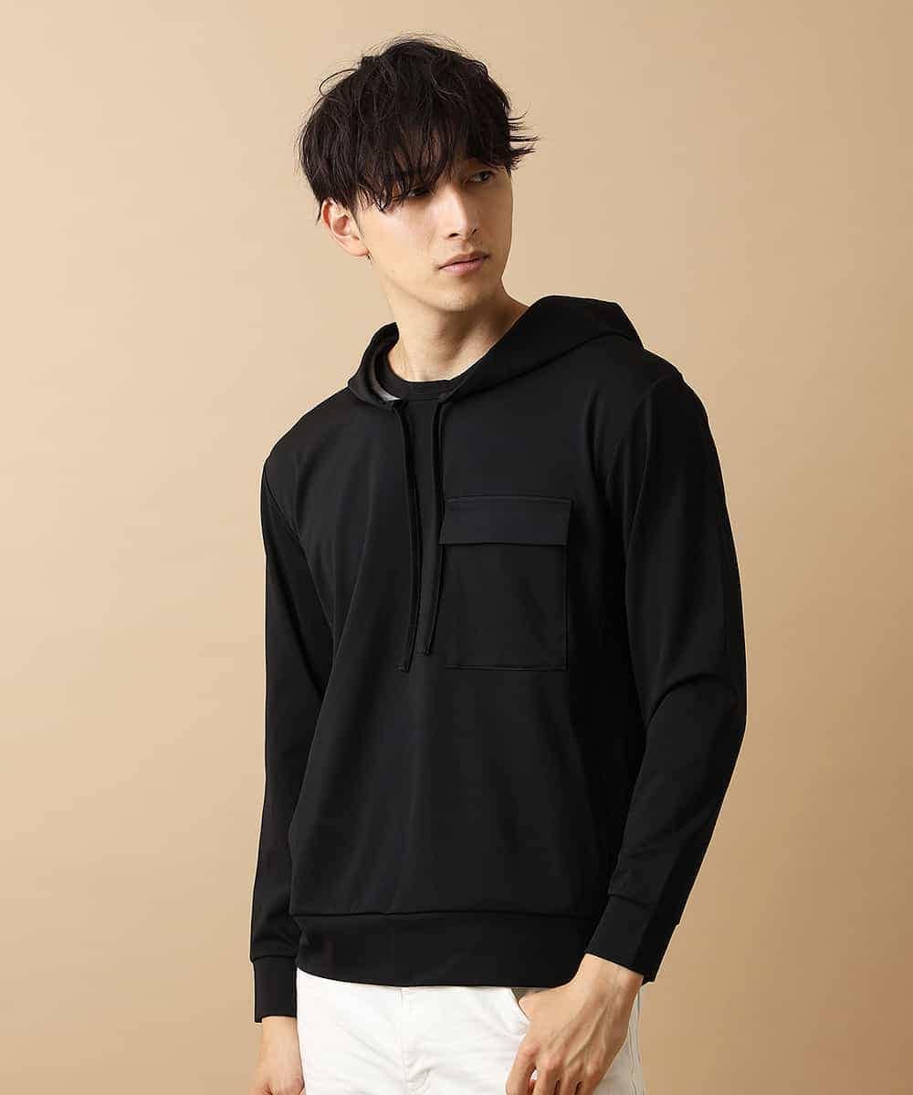 MKKJL05079 MK MICHEL KLEIN HOMME(MKミッシェルクランオム) オリジナルプルパーカー ブラック