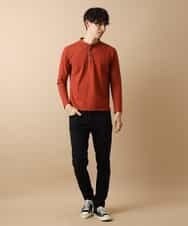 MKKJL07069 MK MICHEL KLEIN HOMME(MKミッシェルクランオム) バンドカラーカットソー オレンジ