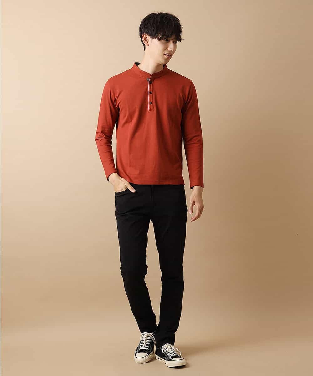 MKKJL07069 MK MICHEL KLEIN HOMME(MKミッシェルクランオム) バンドカラーカットソー オレンジ