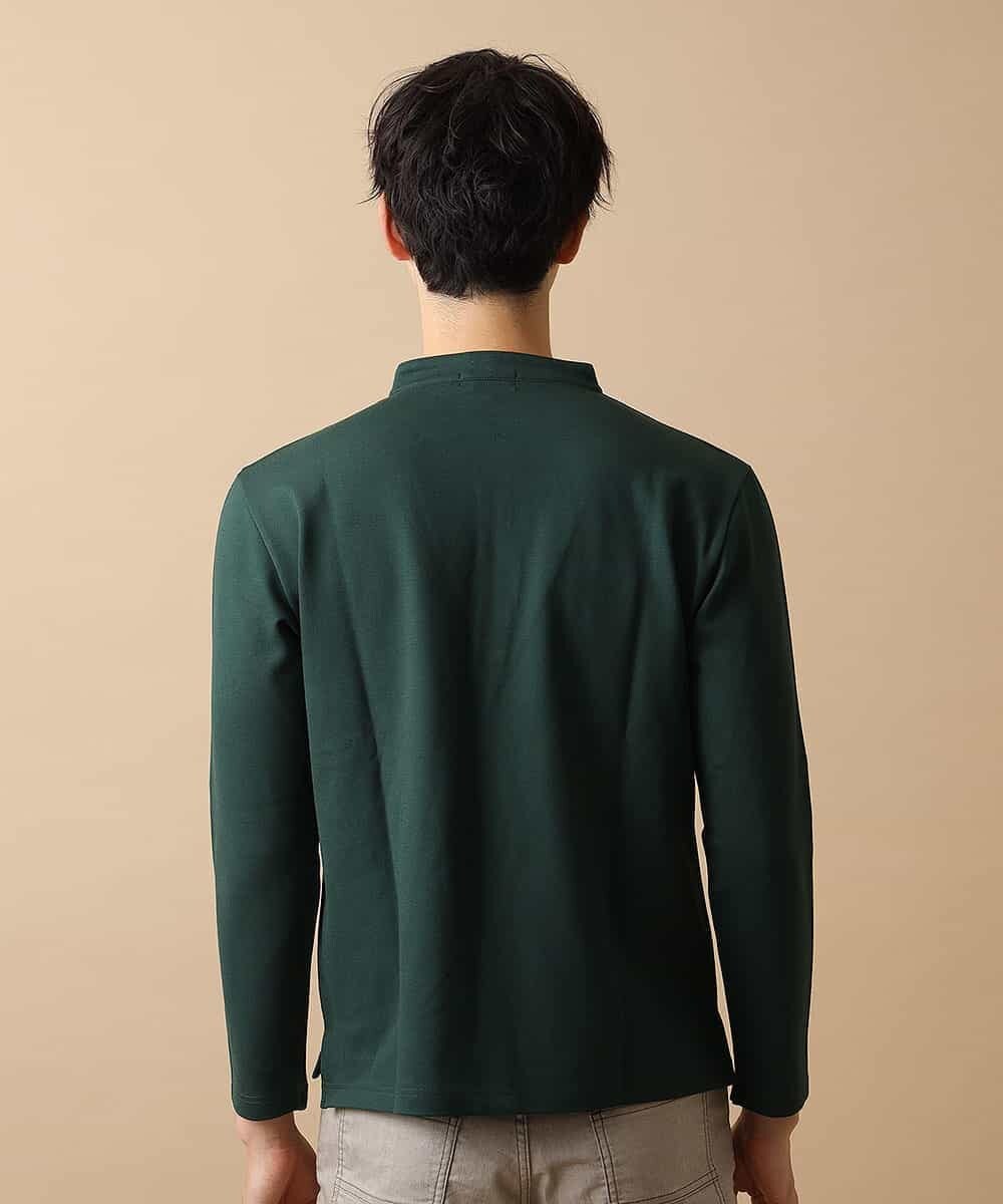 MKKJL07069 MK MICHEL KLEIN HOMME(MKミッシェルクランオム) バンドカラーカットソー グリーン