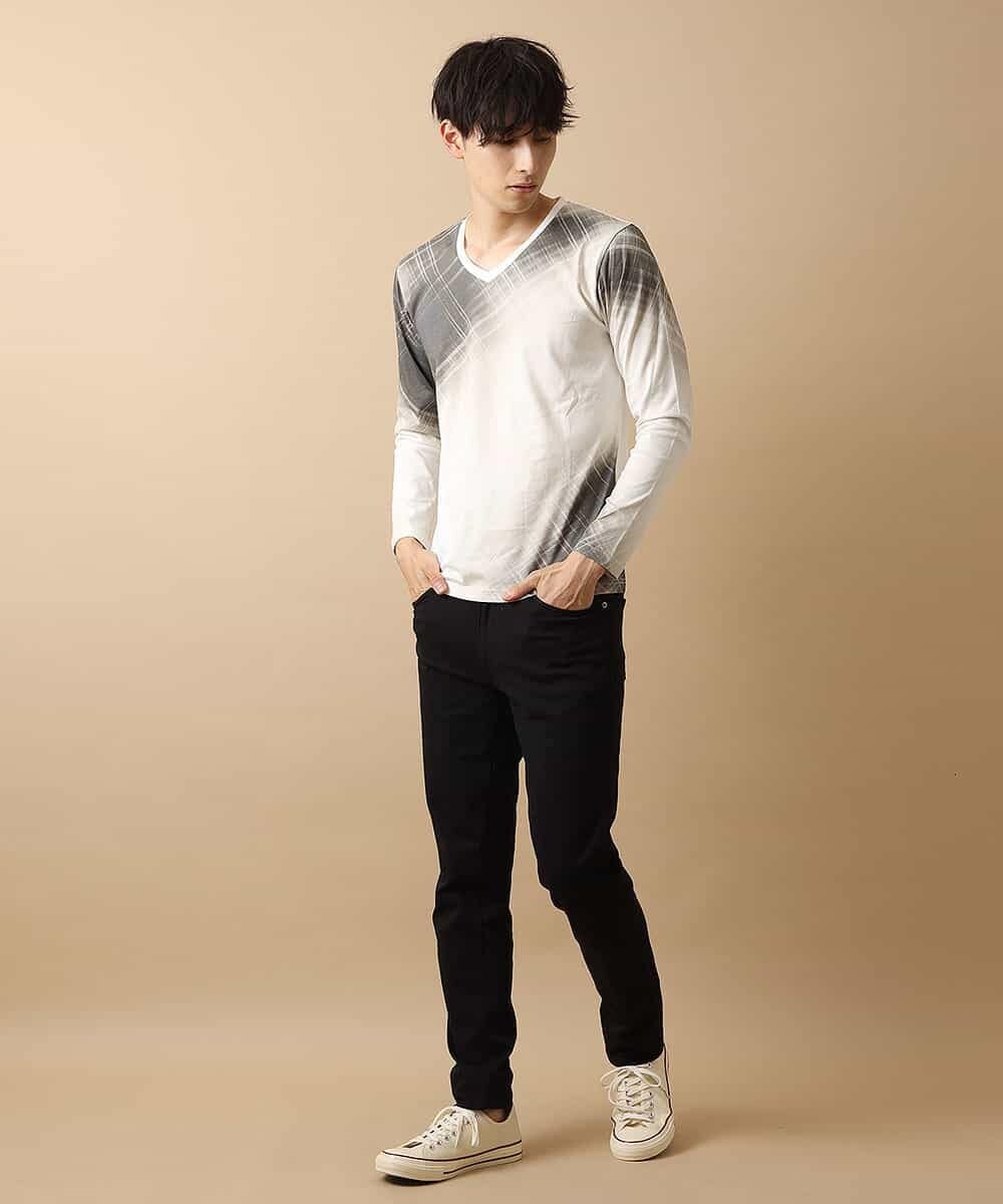 MKKJL19059 MK MICHEL KLEIN HOMME(MKミッシェルクランオム) カットソー／ネオラフィネテンジクチェック ブラック