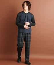MKKJM40063 MK MICHEL KLEIN HOMME(MKミッシェルクランオム) ダブルフェイスプリント ネイビー