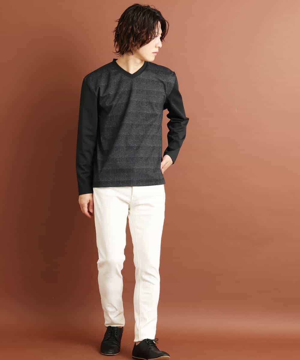 MKKJM40063 MK MICHEL KLEIN HOMME(MKミッシェルクランオム) ダブルフェイスプリント ネイビー