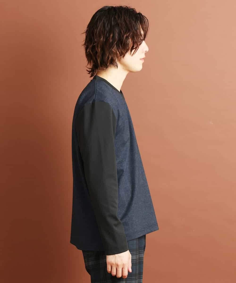 MKKJM40063 MK MICHEL KLEIN HOMME(MKミッシェルクランオム) ダブルフェイスプリント ネイビー