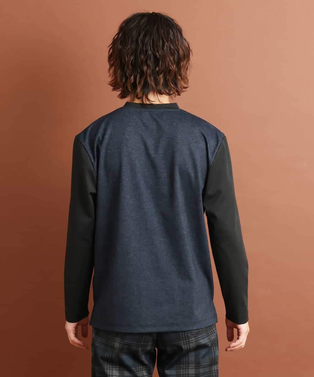 MKKJM40063 MK MICHEL KLEIN HOMME(MKミッシェルクランオム) ダブルフェイスプリント ネイビー