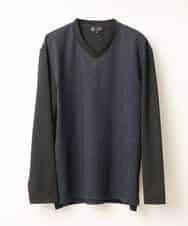 MKKJM40063 MK MICHEL KLEIN HOMME(MKミッシェルクランオム) ダブルフェイスプリント ネイビー