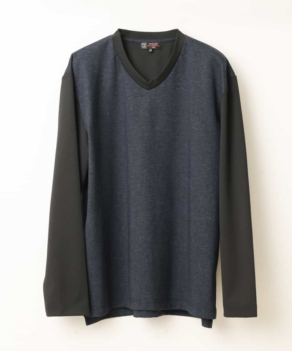 MKKJM40063 MK MICHEL KLEIN HOMME(MKミッシェルクランオム) ダブルフェイスプリント ネイビー